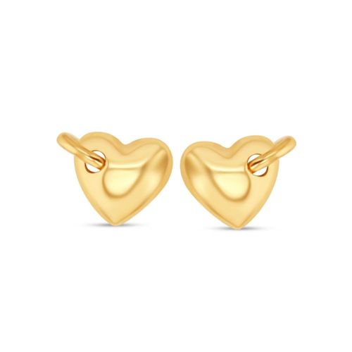 Broqueles De Corazón De Oro Amarillo 10K