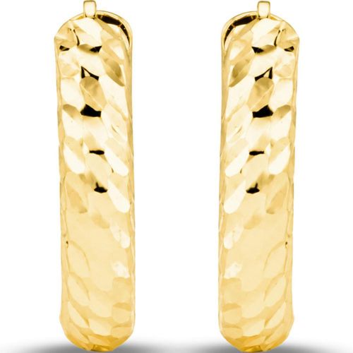 Arracadas De Oro Amarillo 10K Con Diamantado (10Mm Aprox)