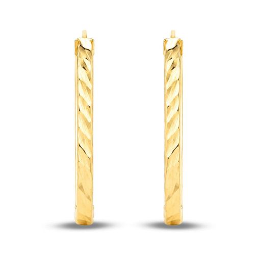 Arracadas De Oro Amarillo 10K Con Diamantado (12 X 30Mm Aprox)