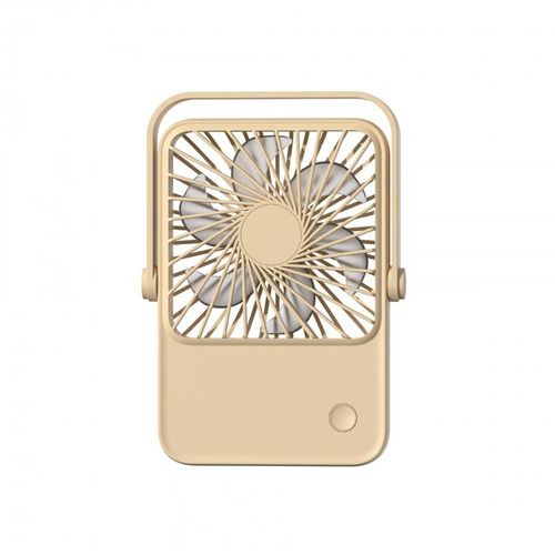 Ventilador Plegable USB con Pantalla Digital - Mini Abanico de Mano y Mesa Recargable.BEIGE.HOGAWAY