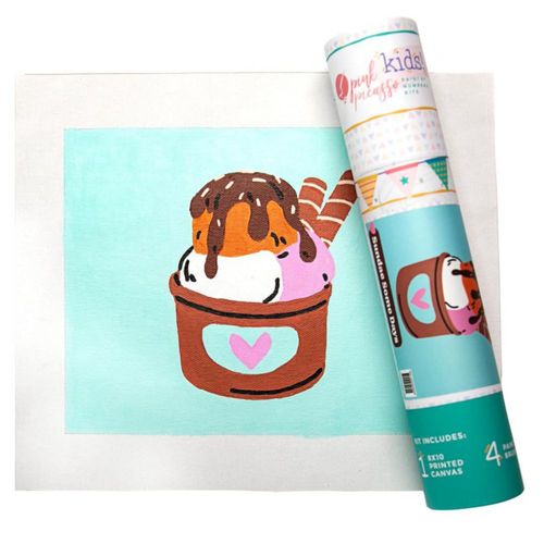 Kit de Pintura por Números Pink Picasso Sundae Rosa 20x25 cm