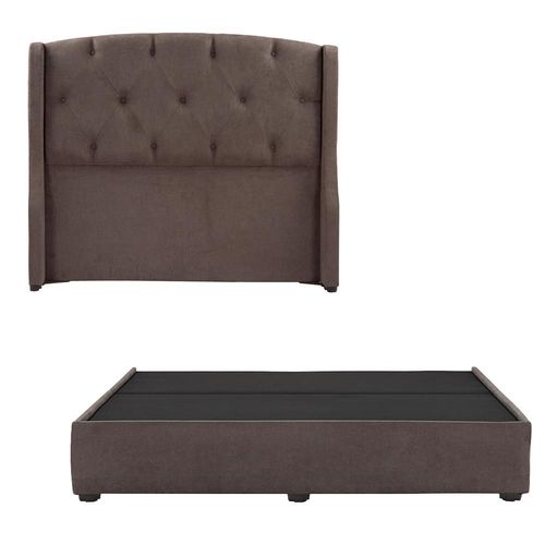 Cabecera King Size Dicasa Zefyr Café + Base Cama CDZ