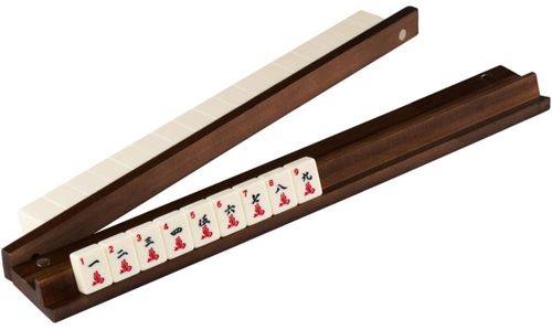 Set de 4 Soportes para Mahjong MUTEX de Madera de Nogal 44 cm con Empujadores