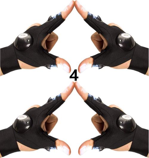 Guantes LED sin Dedos para Exterior Paquete de 4 Piezas
