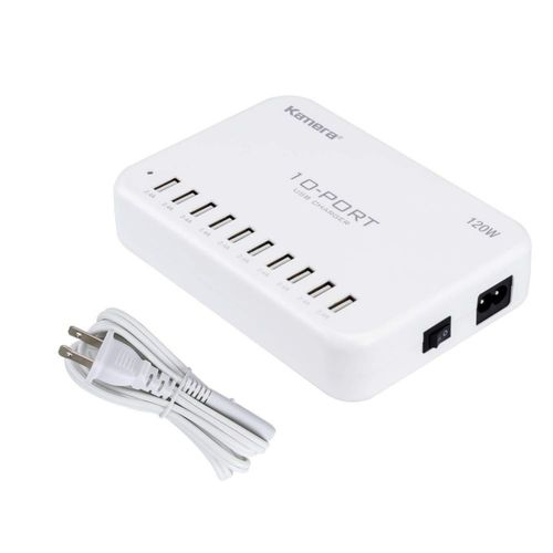 Cargador USB Kamera 120W 24A Hub de 10 Puertos 110-220V