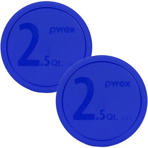 Tapas de almacenamiento de alimentos Pyrex 325-PC 25 cuartos de galón plástico azul x2