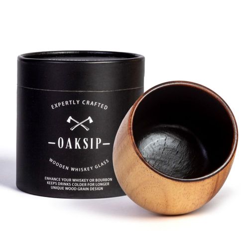 Vaso de Madera para Bourbon Oaksip Old Fashioned Carbonizado