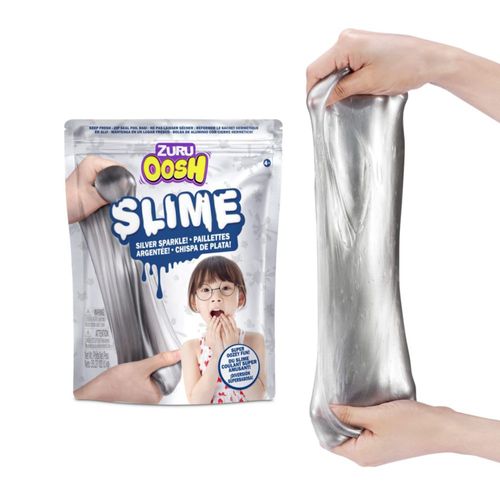 Bolsa de aluminio grande Slime ZURU Oosh de 800 g plateada para niñas y niños