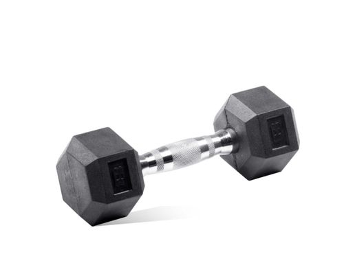 Mancuerna Pesa Hexagonal Cromada 8 Libras 3.62 kg con Cubierta de Caucho Agarre Antideslizante