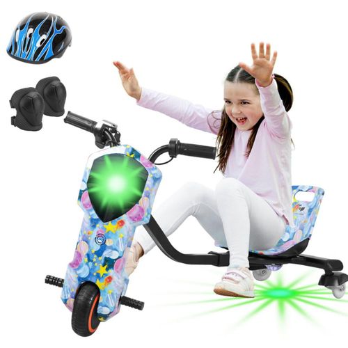 Triciclo electrico MZ008 Honey Whale Giro de 360 música Galaxia