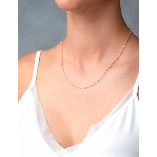 Cadena clip 55 cm de 5 por 2 mm oro sólido 10k