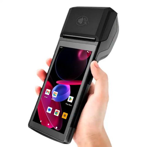 Terminal POS Multzo Android 14 con Pantalla Táctil de 5.5" NFC e Impresora de Códigos de Barras