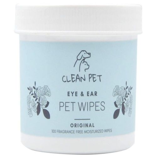 Toallitas para ojos y oídos de mascotas Clean Pet hipoalergénicas 100 unidades