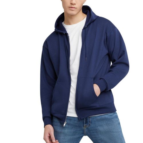 Sudadera Hanes con capucha cierre completo Azul para hombre
