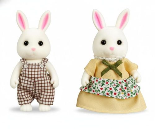 Set de Muñecas Mini OLEOCA Figuras de Conejo Blanco 2 piezas