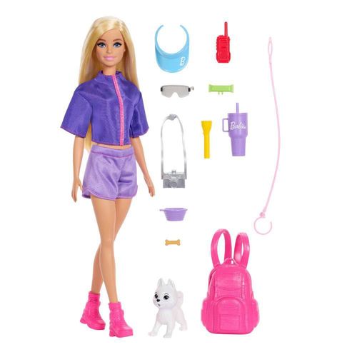 Muñeca Barbie Aventura al Aire Libre Malibu con Cachorro