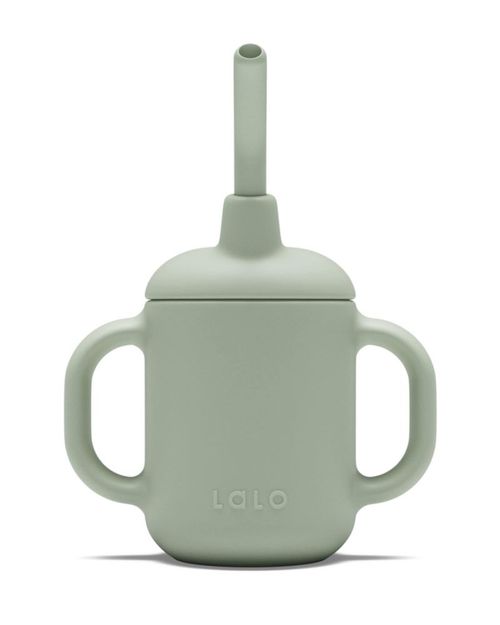 Vaso para Beber Lalo 120 ml con Pajilla de Silicona Color Salvia