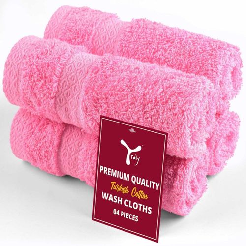 Toallitas YRALY de Algodón Turco 33x33 cm Paquete de 4 Rosa