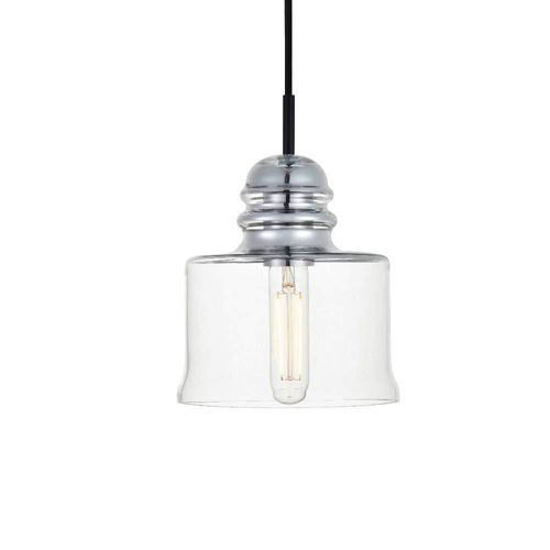 Lámpara Colgante Kenna Elegante en Cromo Transparente 17 cm