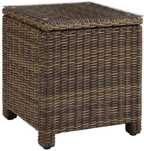 Mesa auxiliar para exteriores Crosley Bradenton Rattan Wicker Brown