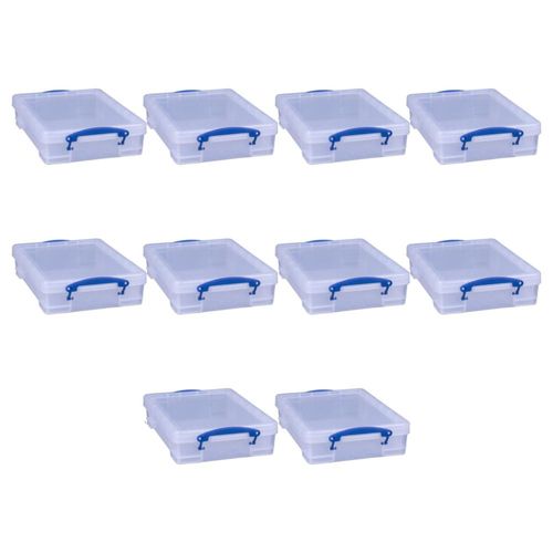 Caja de Almacenamiento Really Useful Box 4L Transparente con Tapa de Cierre