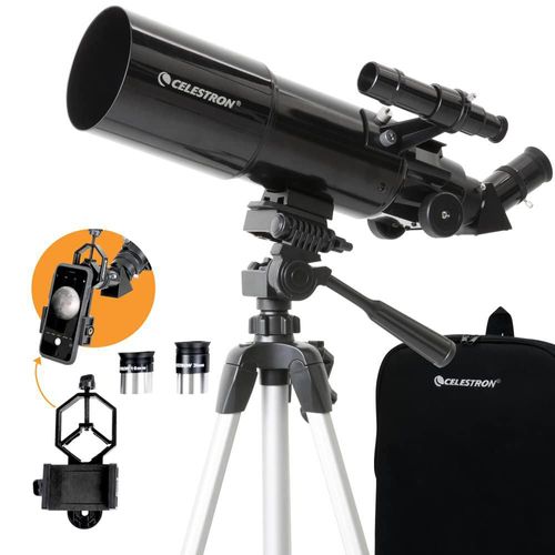 Telescopio Celestron refractor telescópico de viaje de 80 mm con accesorios