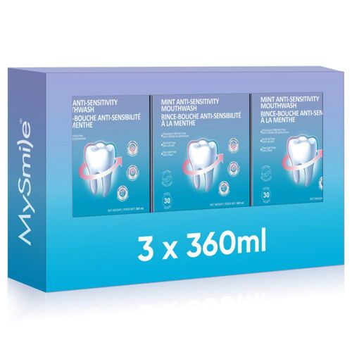 Enjuague Bucal MySmile para Dientes Sensibles 3x360ml Menta