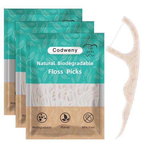 Palillos de Hilo Dental Codweny 300 Veganos Biodegradables