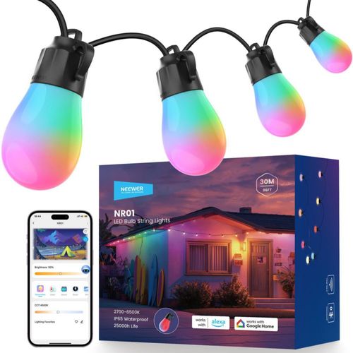 Luces de Cadena para Exterior NEEWER NR01 30 LED RGBW 30 m IP65