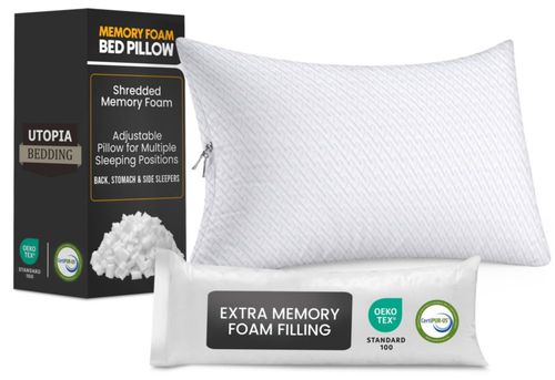 Almohada para Cama Utopia Bedding Queen de Espuma Ajustable y Refrescante