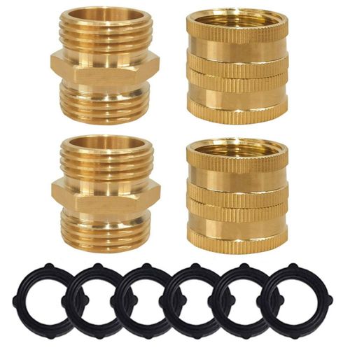 Adaptador para Manguera de Jardín Hourleey 3/4" Latón Paquete de 4