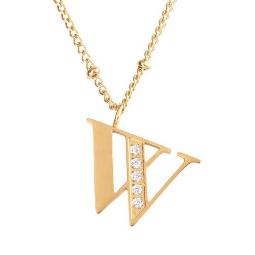 Collar luckyly acero inoxidable con baño de oro 14 k iniciales a - z olga dorado
