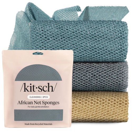Esponja Corporal Kitsch Red Africana 3 piezas Exfoliante Aqua