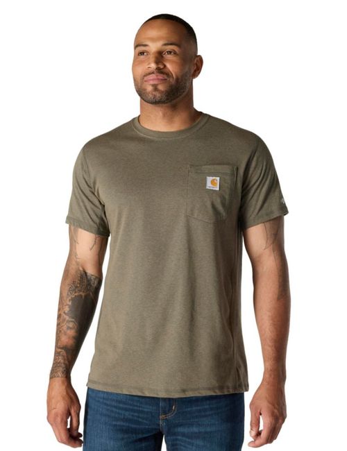 Remera Carhartt Force de Peso Medio con Bolsillo Basil Heather XXL
