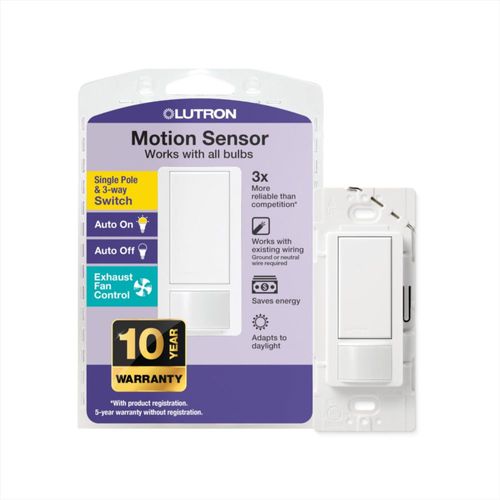 Interruptor de Luz con Sensor de Movimiento Lutron MS-OPS5M-WH para Interior