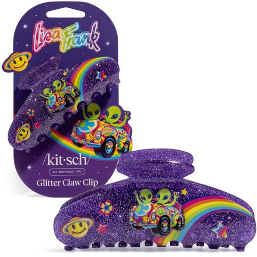 Pinza para el cabello Kitsch Lisa Frank con brillo púrpura y diseño de garra