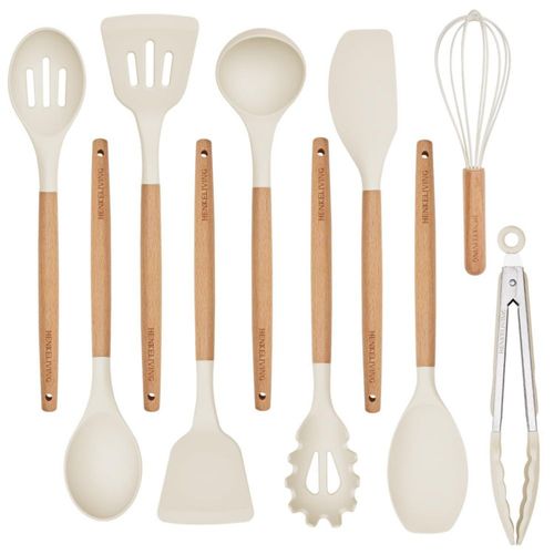 Set de Utensilios de Cocina HENKELIVING 10 Piezas Silicona y Madera