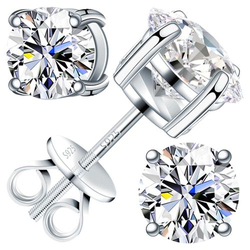 Aros Velelia de Plata 925 con Corte Redondo Moissanita