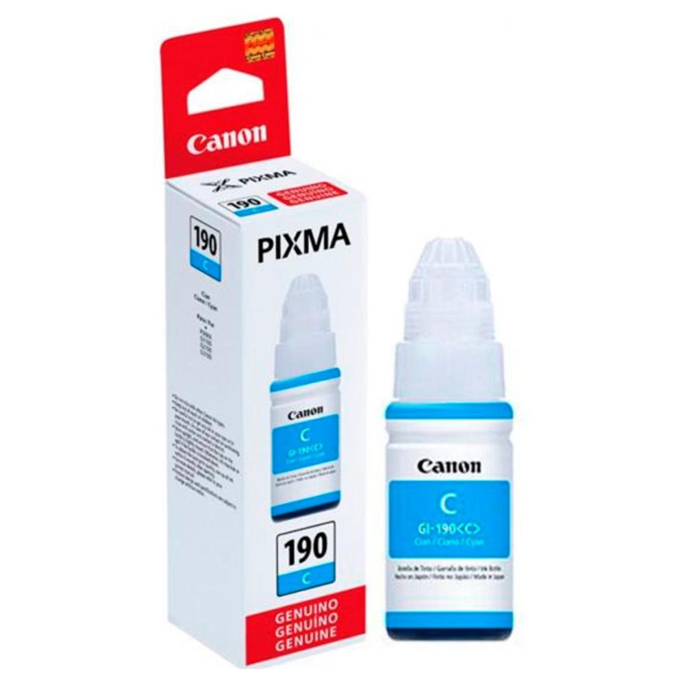 Botella de Tinta CANON GI-190C PIXMA 70ml G1100 G2100 G3100 Cian 0668C001AA