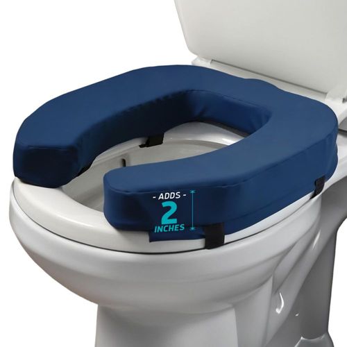 Elevador de Asiento de Inodoro Lunderg Almohadilla Acolchonada de 5 cm Azul