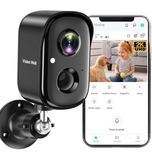 Cámara de Seguridad VISION WELL 2K Inalámbrica para Exterior con Batería