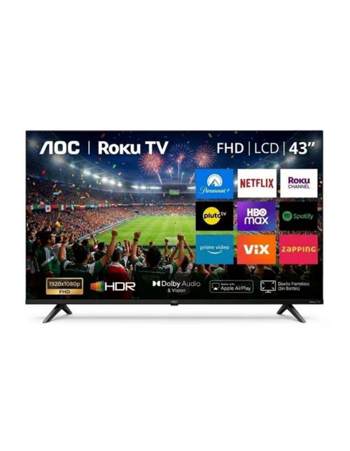 PANTALLA SMAR TV LED AOC DE 40 PULGADAS 43S5045 FULL HD CON ROKU TV