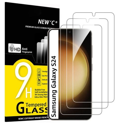 Protector de Pantalla NEW'C Samsung Galaxy S24 Paquete de 3 de Vidrio Templado