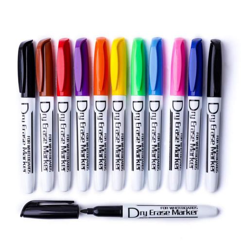Marcadores para Pizarra Blanca Volcanics Punta Fina Paquete de 12 Colores