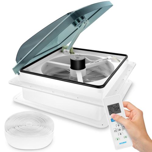 Ventilador de Techo para RV Kohree 14" 12V 10 Velocidades con Control Remoto y Sensor