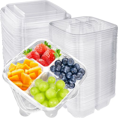Contenedores para Alimentos Haawooky 50 Piezas con 4 Compartimentos