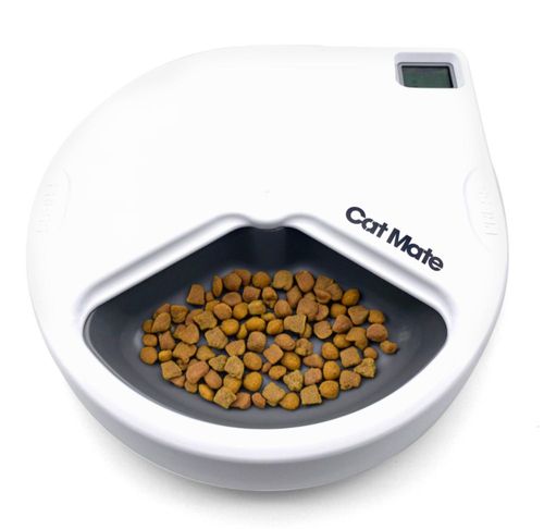 Comedero Automático Cat Mate C300 para Mascotas 3 Comidas Blanco