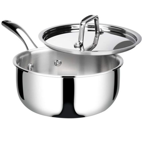 Cazo Duxtop de Acero Inoxidable Trilaminado con Tapa 3 Cuartos