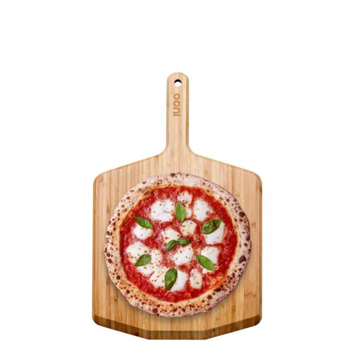 Pala para Pizza de Bambú Ooni 12” – Espátula de Pizza de 12 Pulgadas Tabla de Cortar Pizza de Madera Accesorios para Horno de Pizza