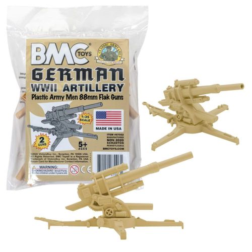 Artillería alemana Toy BMC Classic 88 mm artillería 2 unidades plástico tostado